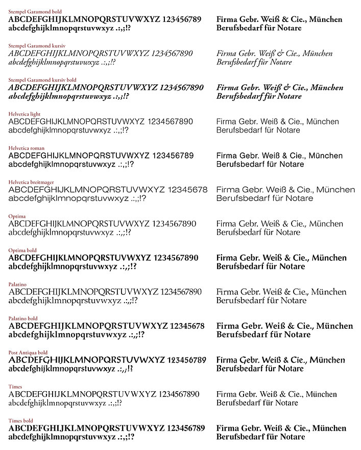 SCHRIFTMUSTER UND BEISPIELSÄTZE